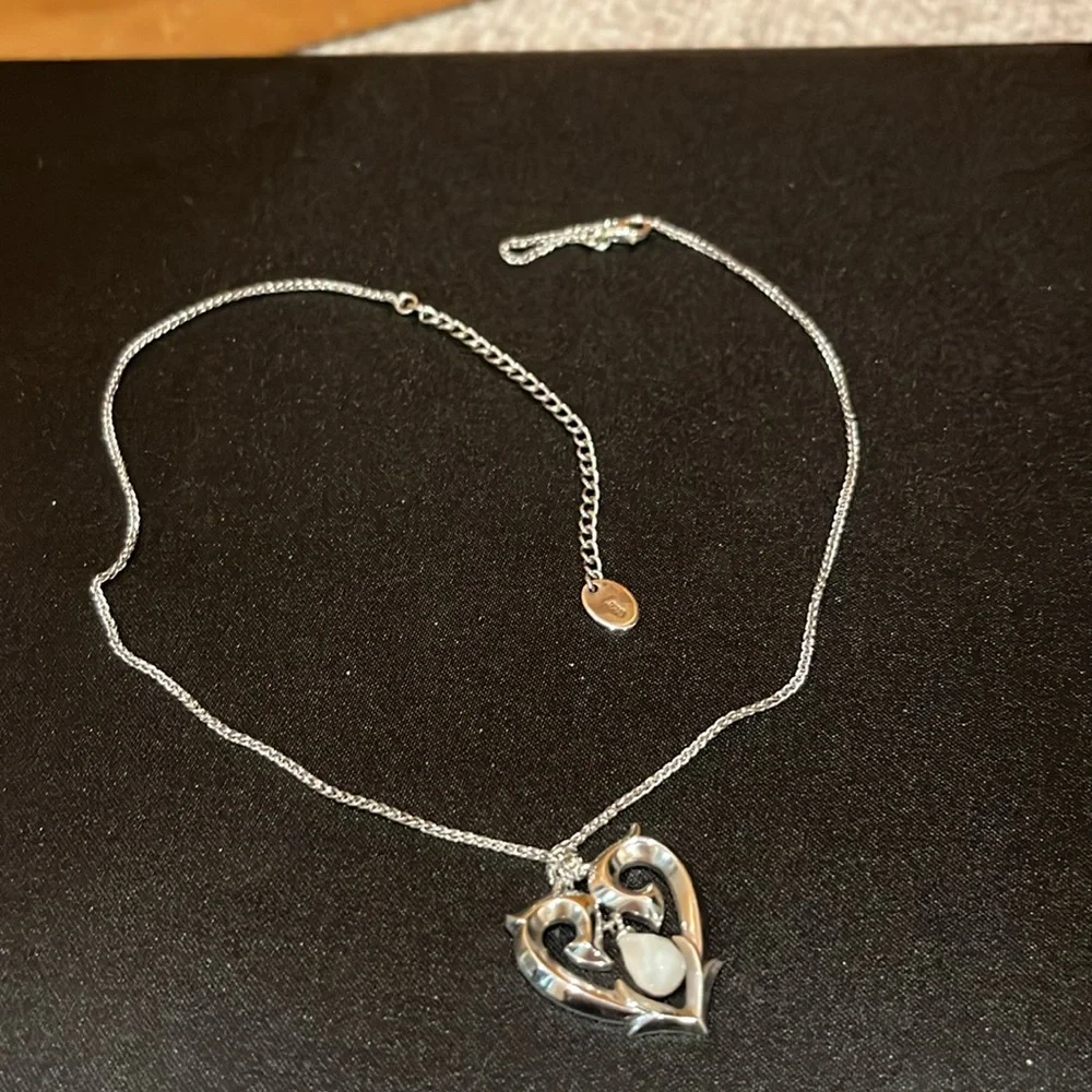Guess GC .925 Silver Heart Necklace with adjustable Chain - Picture 1 of 8